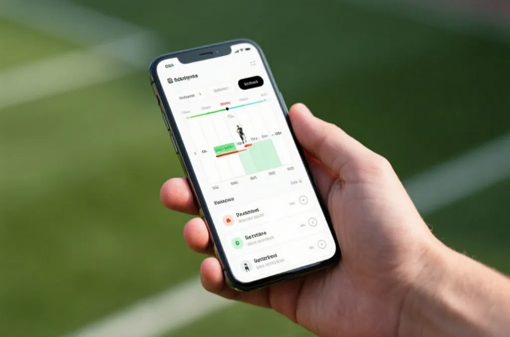 An unbranded smartphone displaying a clean real-time sports event tracking interface with minimalist match charts